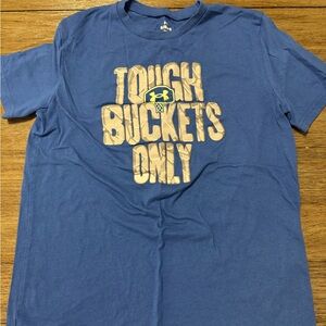 Under Armour Blue Tee with Basketball Graphic